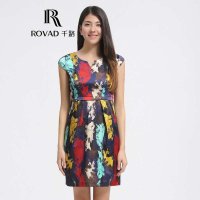 Rovad千路 彩绘真丝连衣裙 欧美高端桑蚕丝连衣裙