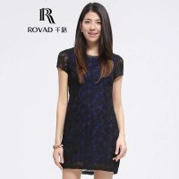 Rovad千路 蕾丝真丝连衣裙 100%桑蚕丝女士连衣裙