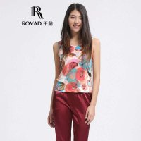 Rovad千路 时尚百搭桑蚕丝印花t恤背心