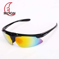 MOON骑行眼镜 男女可翻盖近视偏光眼镜 防风沙山地车眼镜骑行装备