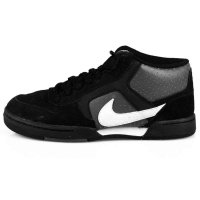 耐克 NIKE RENZO MID 男子黑白翻毛皮滑板鞋 407938-006