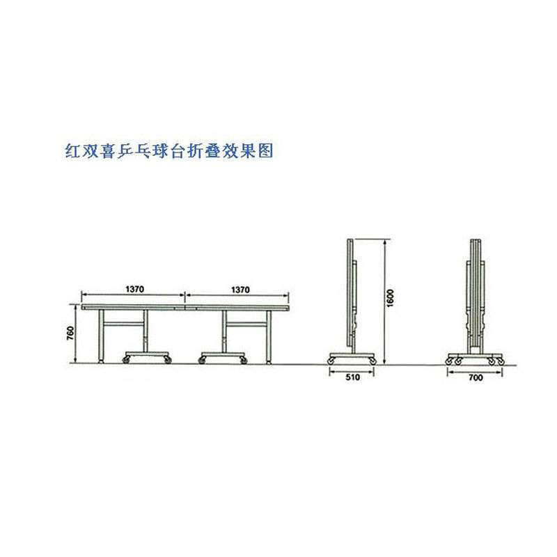 红双喜DHS 乒乓球台 大彩虹比赛训练乒乓球桌乒乓球案子 送网架/球/拍
