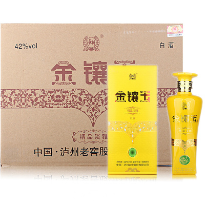 6瓶箱装 42度泸州老窖金镶玉精品淡雅 500ml*6 有拎袋