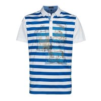 2014夏装新品 太子龙丝光棉polo衫 条纹印花短袖T恤