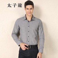 TEDELON/太子龙秋装新款男士 格子长袖正装衬衫