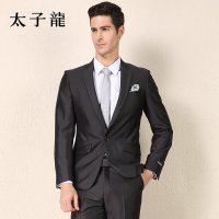 太子龙 2015春装新款男士商务休闲纯色西服套装 绅士外套西装