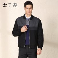 TEDELON/太子龙2015秋季新款三色拼料简约立领夹克
