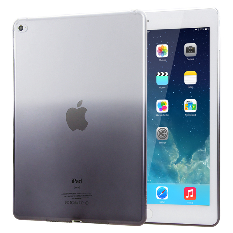 适用苹果平板电脑2017/2018新ipad9.7/pro9.7/mini/2/3/4/air1/2渐变保护套壳 ipad7/ipadpro9.7渐变黑