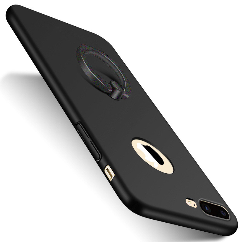 VIPin 苹果iphone8/8plus/苹果7/7 plus/6/6plus手机壳指环支架设计超薄磨砂防摔保护套 苹果8黑色
