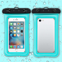 VIPin 新款气囊手机防水袋 潜水套触屏旅行游泳潜水漂流旅游透明拍照密封袋通用苹果 安卓6.5英寸及以下手机 粉蓝色