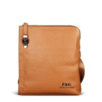 F&G梵谷 新款时尚潮流男士牛皮斜跨单肩包真皮男包斜挎休闲包包038-1