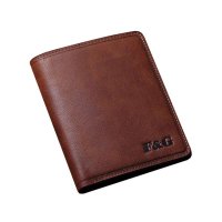 F&G梵谷 新款头层牛皮短款男士钱包 真皮正品竖款钱夹韩版皮夹子90088