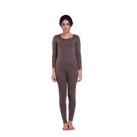 铜牛内衣 秋冬新款秋衣秋裤 暖意蕾丝方领女套装5570-5393/9221