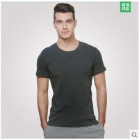 精梳罗纹半开襟男衫