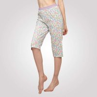 铜牛内衣 女士纯棉六分裤 全棉女短裤汗布印花宽松薄款宽松家居裤