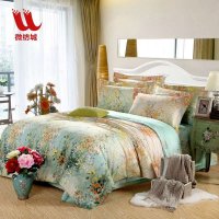 微纺城 天丝磨毛四件套 磨毛床单被套婚庆床品