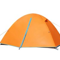 喜马拉雅户外情侣双人双层铝杆 防暴雨夏季透气网纱野外露营帐篷HT9204 蓝色铝杆