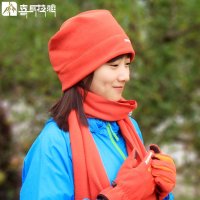 喜马拉雅户外 秋冬抓绒保暖帽子围脖手套防寒 野外露营运动三件套