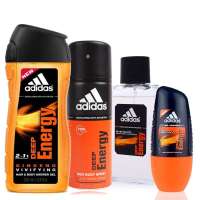 阿迪达斯（Adidas）能量男士四件套装（喷雾150ml+沐浴露250ml+走珠50ml+香水100ml）