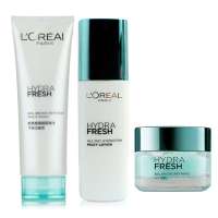 欧莱雅(LOREAL)女士套装 水清新深海平衡3件套 （洗面奶125ml+保湿乳液125ml+冰感凝露50ml）