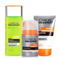 欧莱雅(LOREAL)男士套装 (醒肤露50ML+激活水130ML+洁面乳100ML)