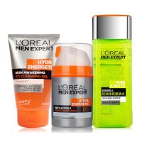 欧莱雅（LOREAL）男士护肤3件套 套餐D8重功效面霜4+劲能醒肤啫喱 +激活绿水
