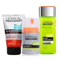 欧莱雅（LOREAL）男士护肤3件套 套餐E火山岩洗面奶+周全理肤露+激活绿水