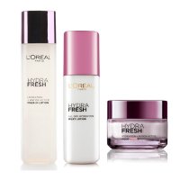 欧莱雅（LOREAL）女士清润保湿套装 三件套葡萄籽精华水+葡萄籽滋润霜8101+水清新乳液