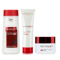 欧莱雅（LOREAL）女士复颜套装 洗面奶125ml+柔肤水200ml+日霜50ml7