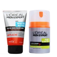 欧莱雅（LOREAL）男士护肤两件套 套餐E火山岩洗面奶+周全理肤露4626