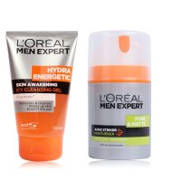 欧莱雅（LOREAL）男士护肤两件套 套餐I周全理肤露保湿50ml+劲能醒肤洁面啫喱 1