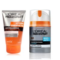 欧莱雅（LOREAL）男士护肤两件套 套餐G皙白防嗮隔离 4303+劲能醒肤洁面啫喱 1