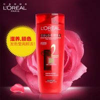 欧莱雅（LOREAL）爱莎洗护系列 五大受损一个对策护色修护洗发露330ML红色