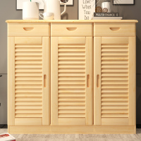 松木鞋柜实木储物柜现代简约田园两门三门玄关柜门厅柜鞋架组合