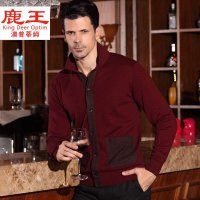 年终热卖鹿王 男士休闲毛衣单排扣开衫 立领针织衫纯羊毛衫 3X14890