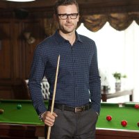 2014新款鹿王 男士方领格子 长袖商务休闲衬衣 3S28861