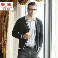 鹿王·澳普蒂姆 秋装英伦休闲男装羊绒羊毛针织开衫 毛衣外套男3P12WD-1
