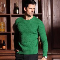 鹿王·澳普蒂姆 秋冬装新款男士 100%顶级山羊绒圆领套头羊绒衫 W2-45861G
