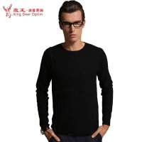 鹿王.澳普蒂姆 2014春夏新品男士长袖T恤 时尚圆领拉链装饰长袖桑蚕丝T恤男真丝T恤长袖男L1C142