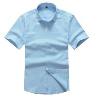 鹿王·澳普蒂姆2014夏季新品男士衬衣 男士短袖衬衣 修身衬衫 男士短袖衬衫男时尚休闲男衬衣L3X007