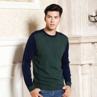 鹿王·澳普蒂姆 羊毛衫秋季圆领青年商务时尚男士100%纯羊毛衫针织衫上装L1D177