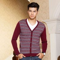 鹿王·澳普蒂姆 羊毛衫秋季开衫 商务时尚休闲男士100%纯羊毛薄款针织衫开衫毛衣男L1D698