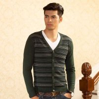 鹿王·澳普蒂姆 羊毛衫 开衫薄款 秋季新品 v领小开衫民族复古 100%纯羊毛开衫L1D795