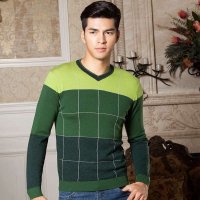 鹿王·澳普蒂姆 羊毛衫套头男装薄款商务时尚休闲男士100%纯羊毛衫2014秋季新款 L1D072