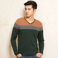 鹿王·澳普蒂姆 2014秋季新品男式商务时尚休闲百搭100%纯羊毛 羊毛衫男L1D093