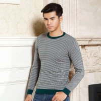 鹿王·澳普蒂姆 2014秋冬新款羊毛衫男装圆领套头衫商务时尚休闲100%纯羊毛男装加大L1D376