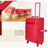 卡拉拜特正品24寸旅行箱万向轮拉杆箱结婚箱包 红色 婚箱 密码箱