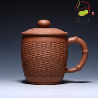 [子冶紫砂]竹丝杯 老段泥 紫砂杯 茶杯 宜兴紫砂壶 全手工茶具 正品