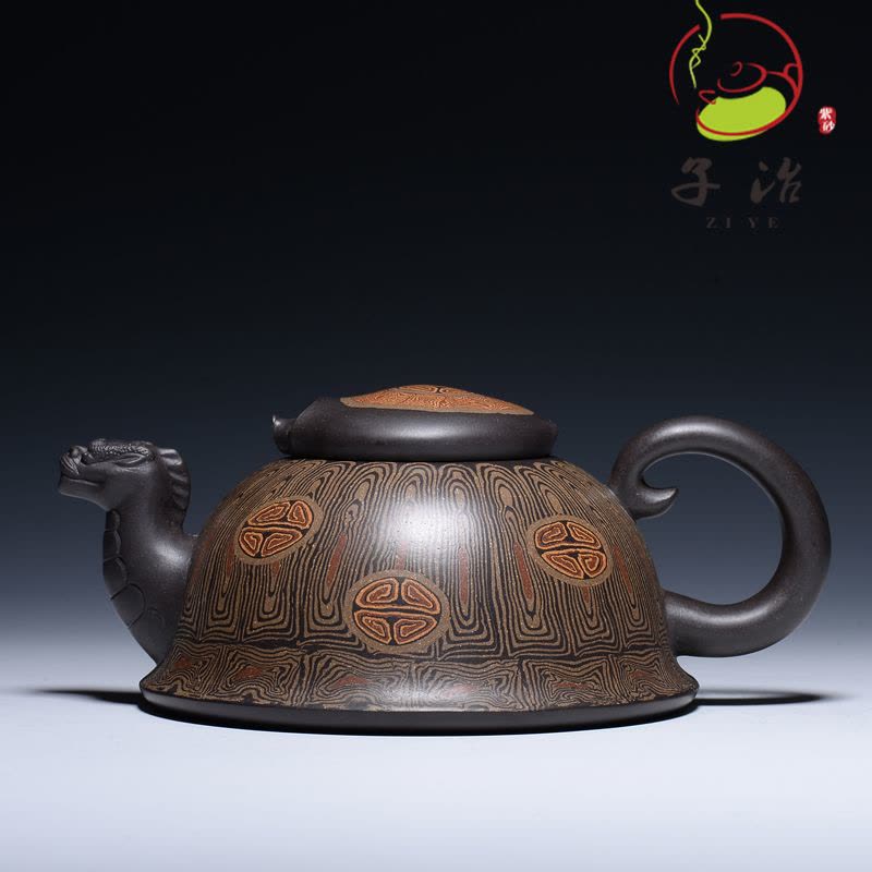 子冶 龙龟壶 绞泥 原矿老紫泥宜兴紫砂壶纯全手工名家茶具正品图片