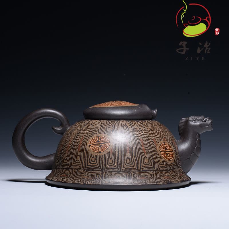 子冶 龙龟壶 绞泥 原矿老紫泥宜兴紫砂壶纯全手工名家茶具正品图片